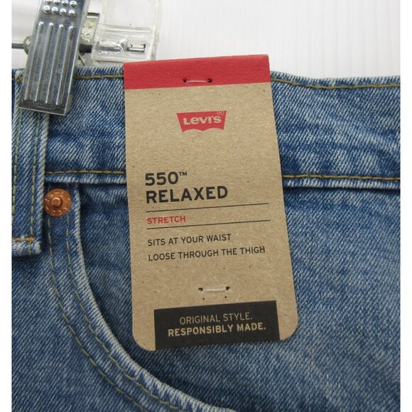 Levis 550 Jeans 46X29 Relaxed Tapered Red Tab Denim Stretch Pants NEW - Picture 3 of 14